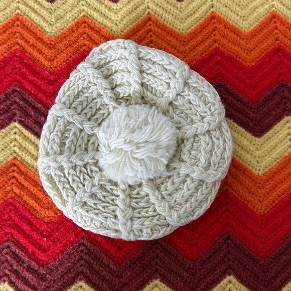 Vintage 70s Mongomery Ward Deadstock Crochet Knit Cabbie Baker Boy Hat P…